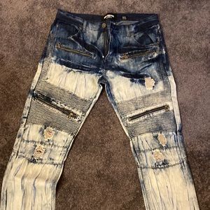 Men’s, never worn (no tags), trendy stoned wash/denim designed